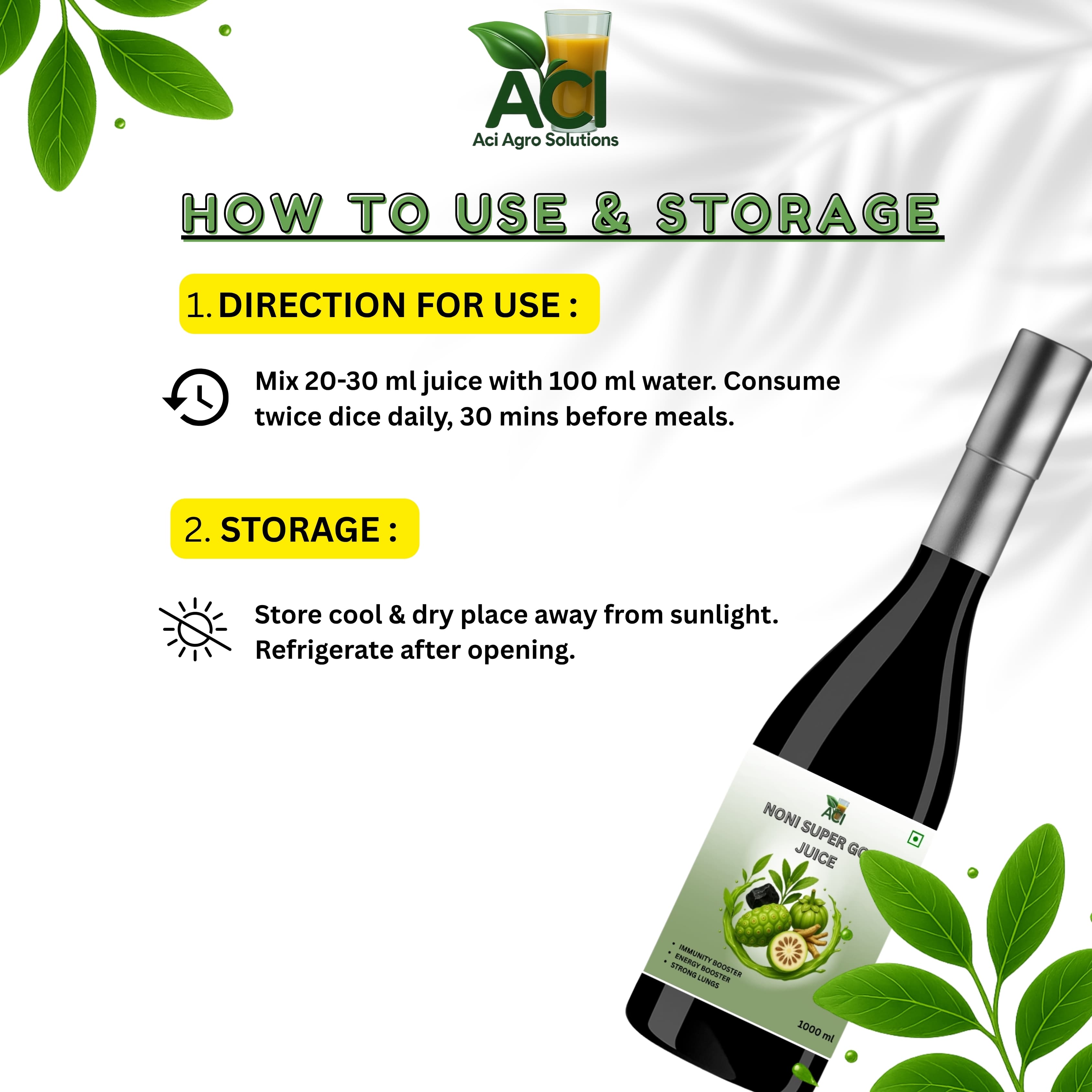Noni Super Gold Juice - Premium Ayurvedic Blend for Blood Sugar & Metabolic Health (1000ml, Combo Offer) Aci Agro Solution thumbnail 4