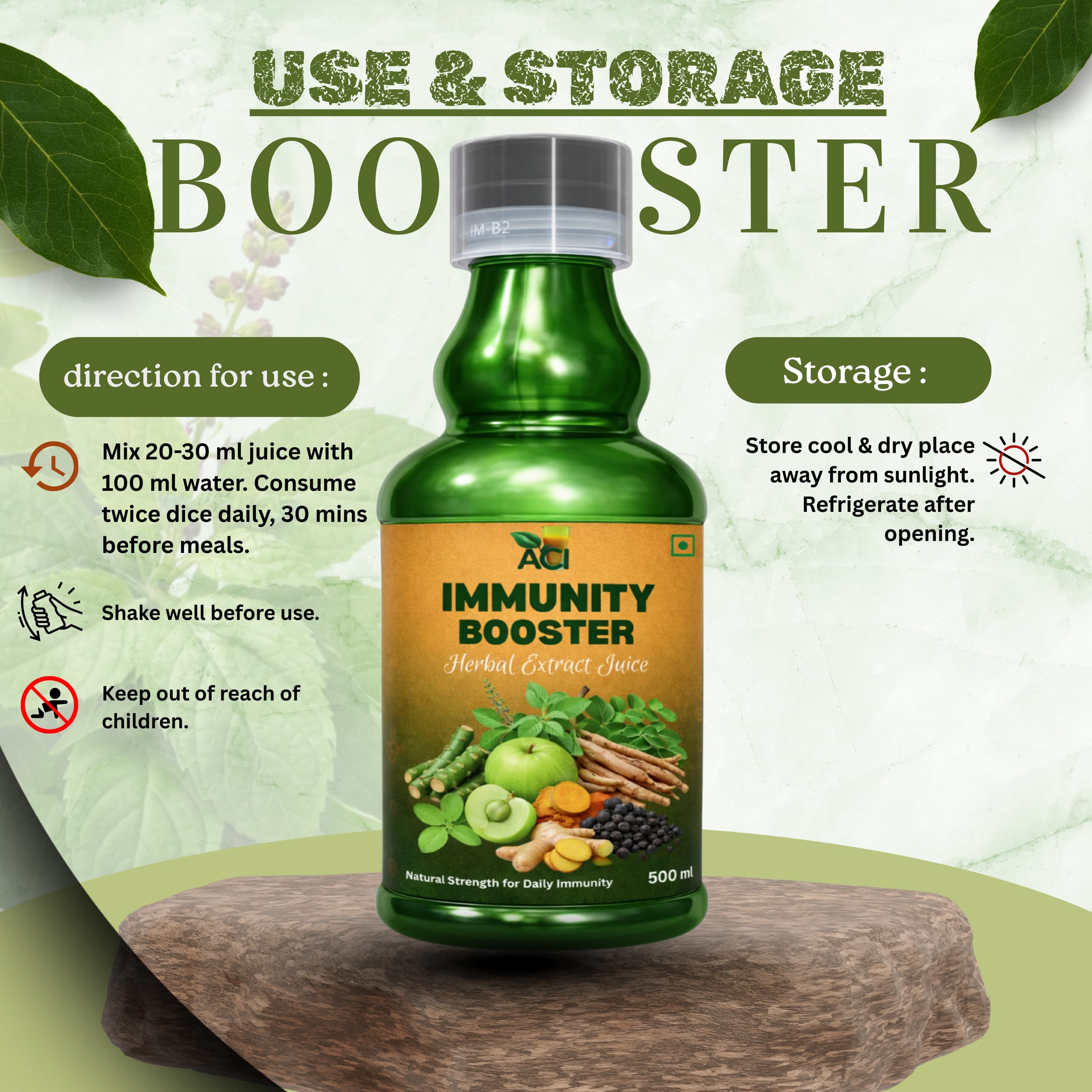 Immunity Booster Juice - Premium Ayurvedic Formula for Cold, Cough & Daily Defense (500ml & 1 L) Aci Agro Solution thumbnail 4
