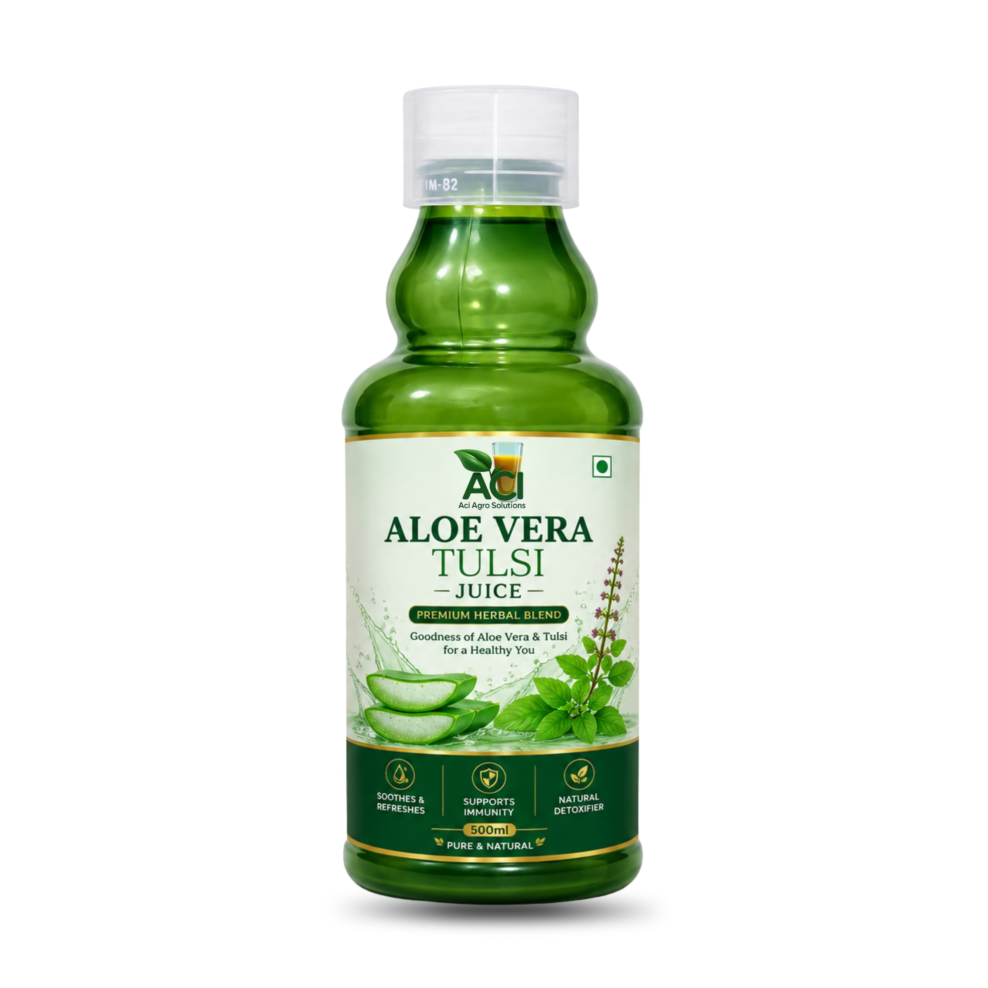 Aloe Vera Tulsi Juice - Pure Herbal Juice for Skin & Hair Care (500 ml & 1L) Aci Agro Solution - Ayurvedic Herbal Medicine