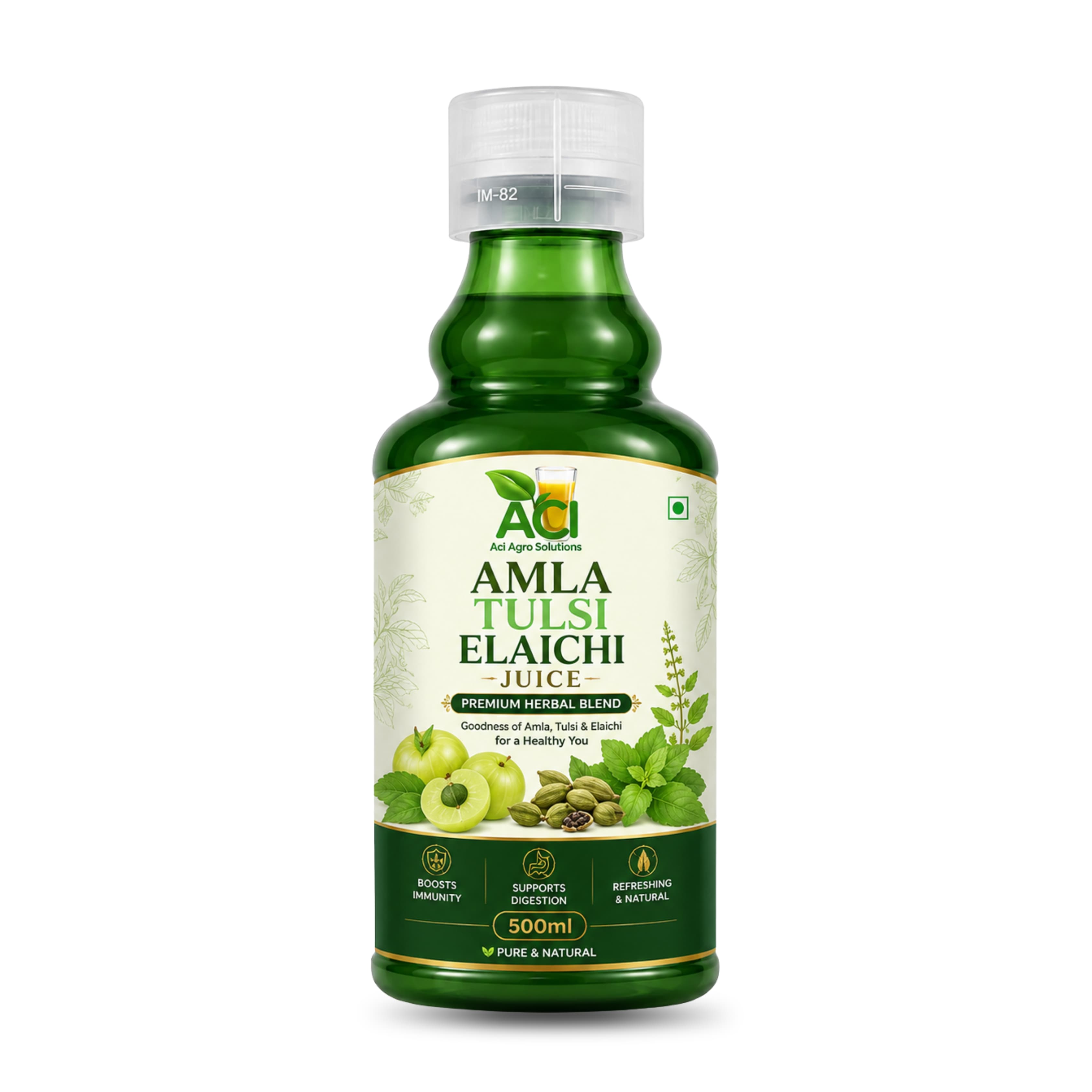 Amla Tulsi Elaichi Juice - Herbal Immunity Booster (500ml, Pack of 1) Aci Agro Solution - Ayurvedic Herbal Medicine