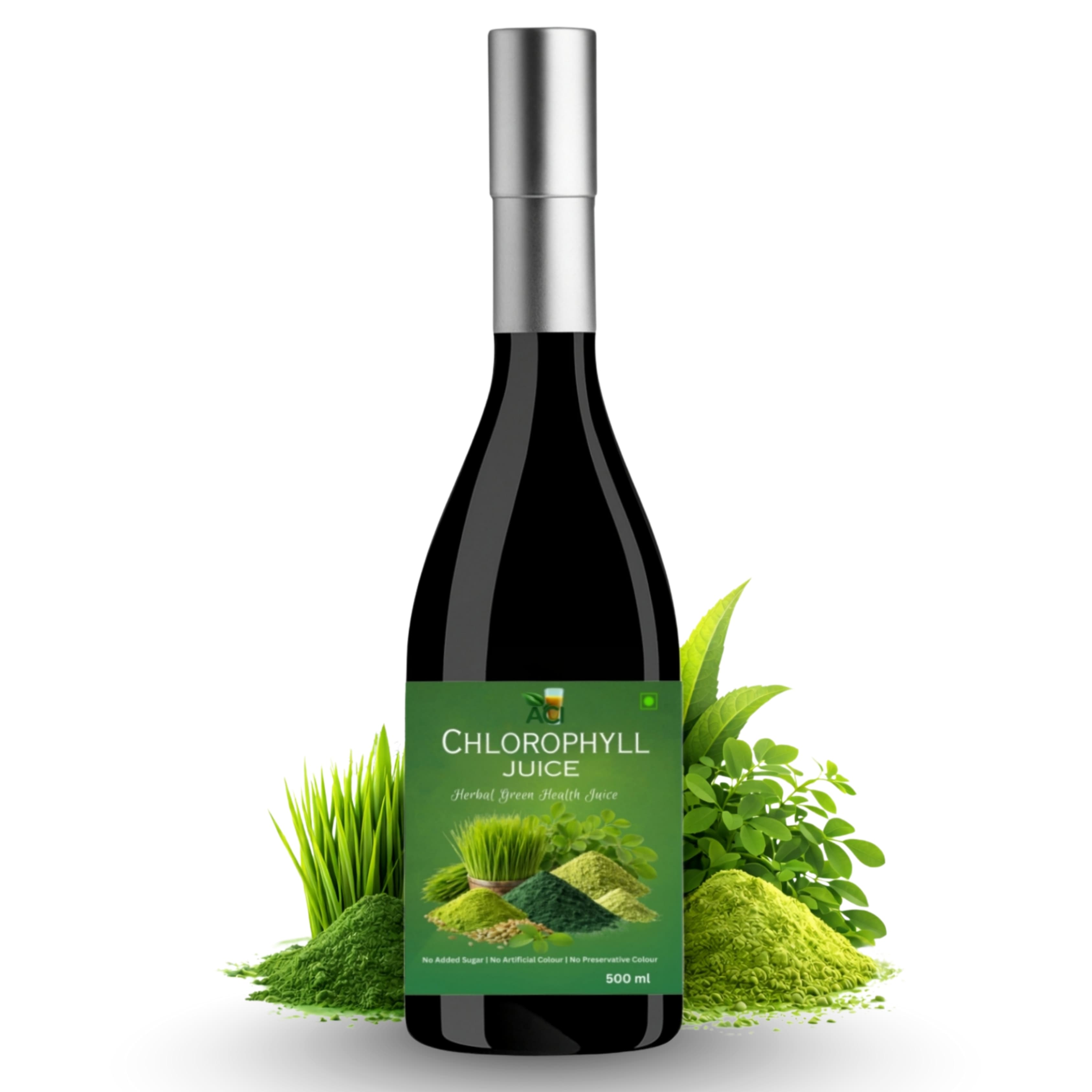 Chlorophyll Juice - Ultimate Alkaline Superfood for Internal Detox & Energy (500ml 1 L) Aci Agro Solution - Ayurvedic Herbal Medicine