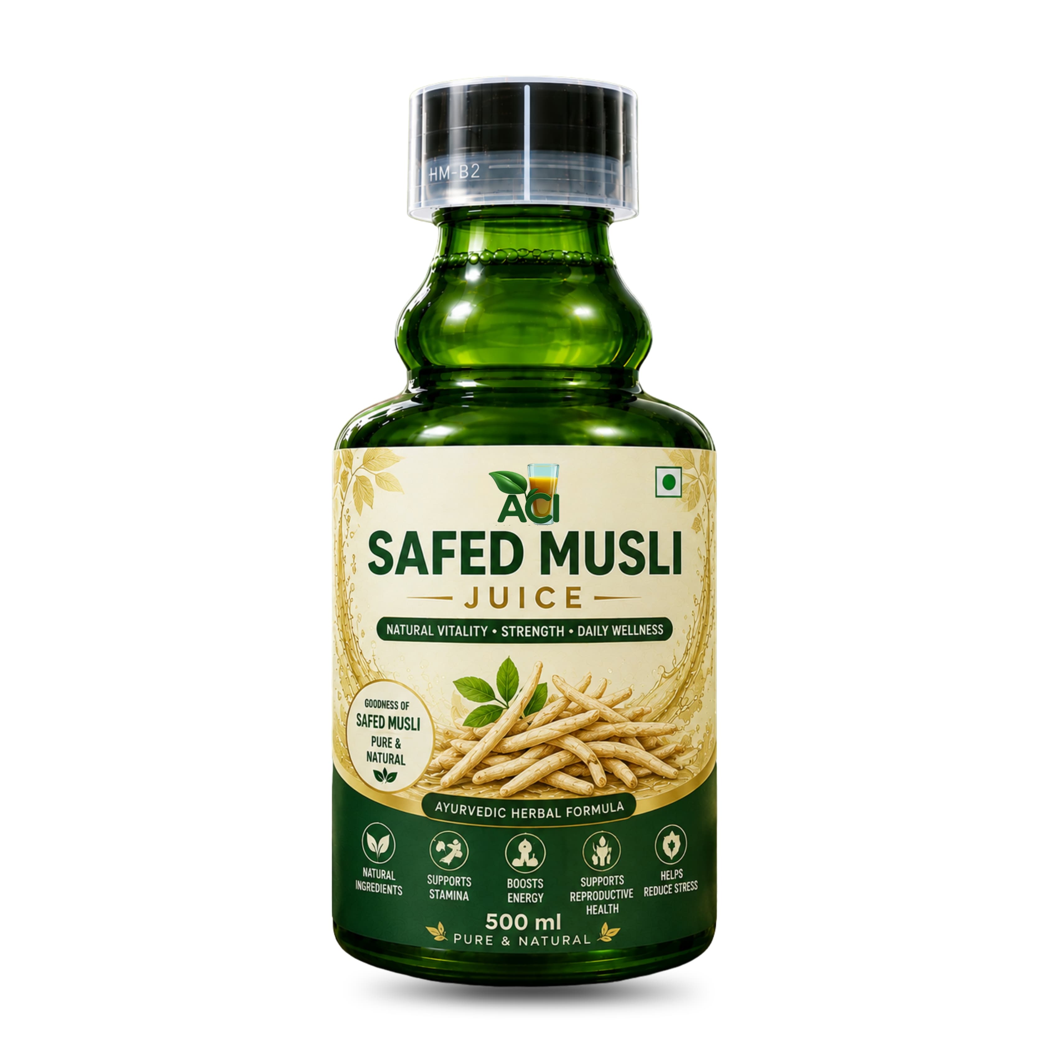 Safed Musli Juice - Premium Herbal Supplement for Vitality, Strength & Energy (500ml 1 L) Aci Agro Solution - Ayurvedic Herbal Medicine