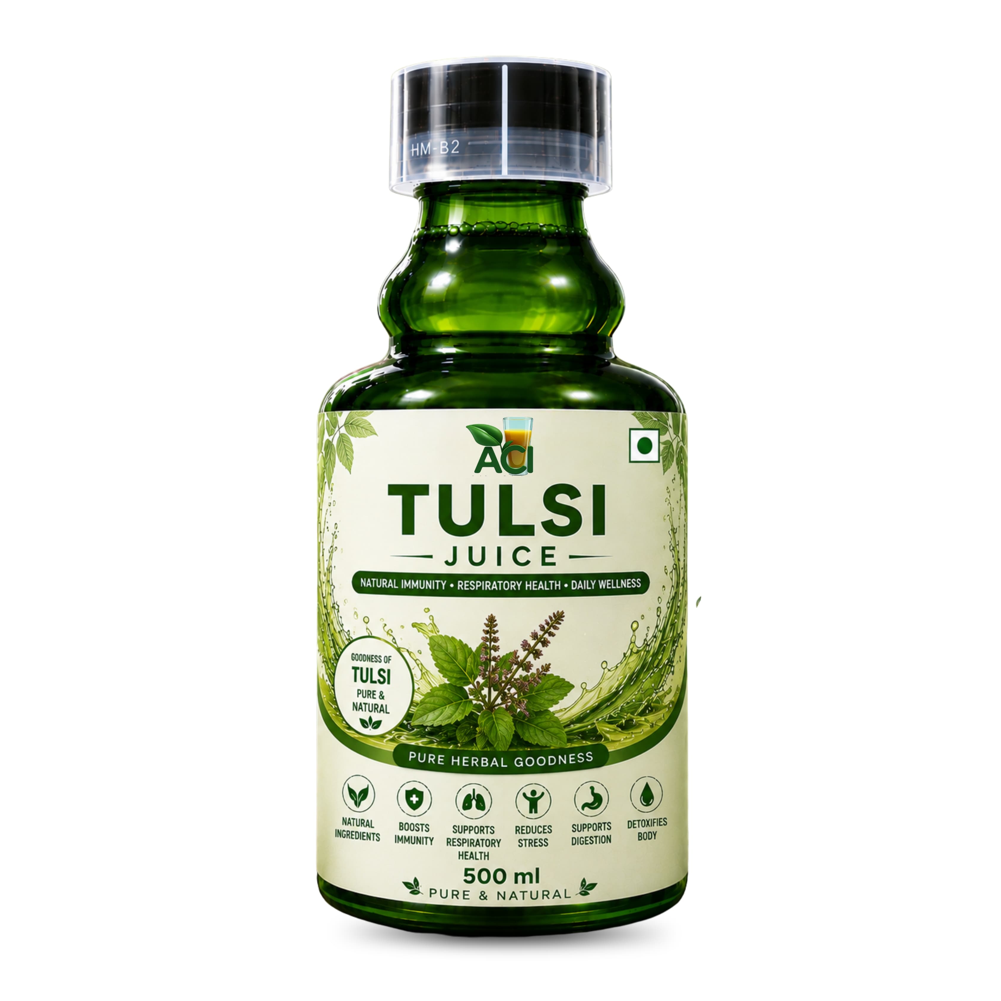 Tulsi Juice - Traditional Holy Basil Extract for Cold, Cough & Respiratory Health (500ml & 1 L) Aci Agro Solution - Ayurvedic Herbal Medicine