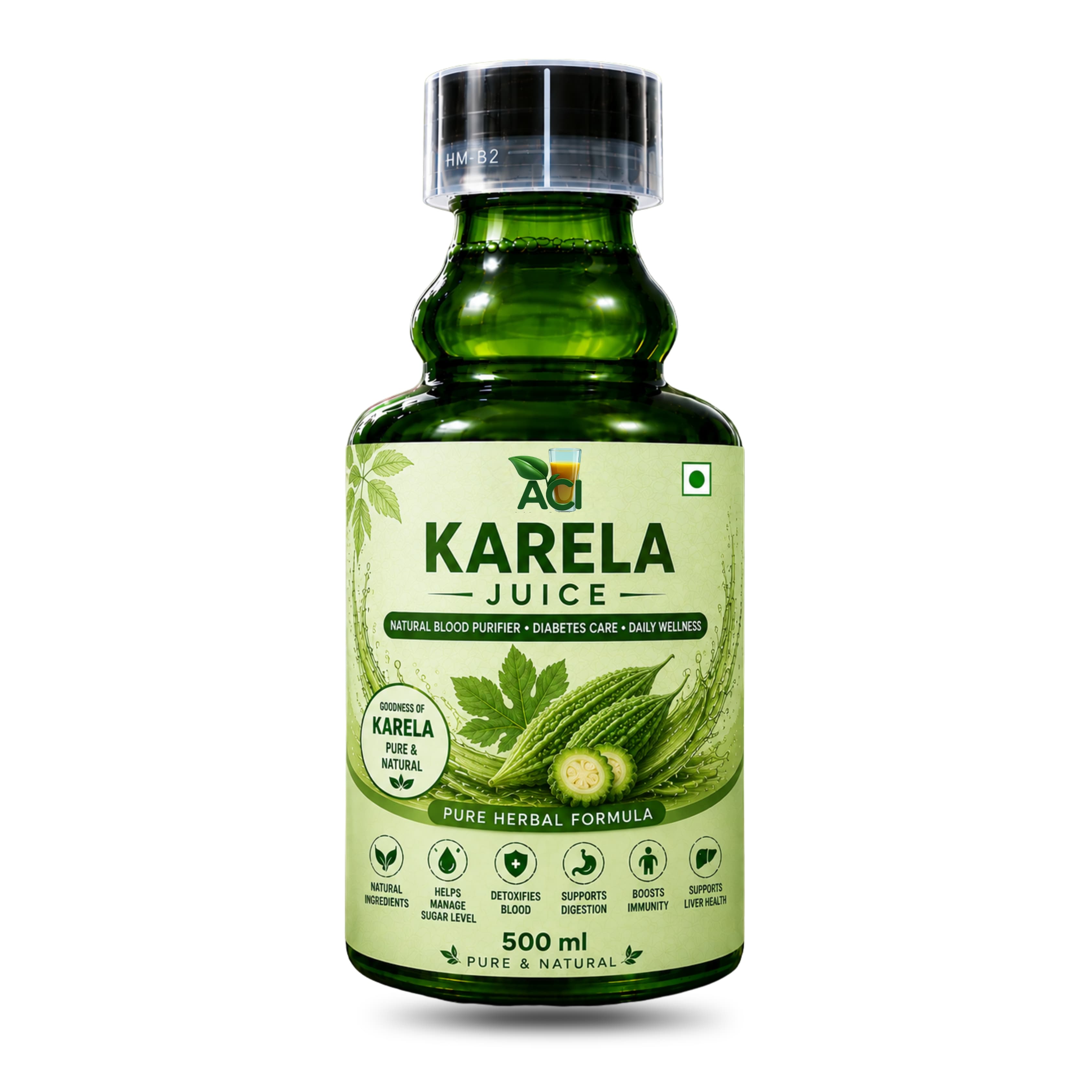Karela Juice - Natural Bitter Gourd Formula for Healthy Blood Sugar Management (500 ml & 1L) Aci Agro Solution - Ayurvedic Herbal Medicine