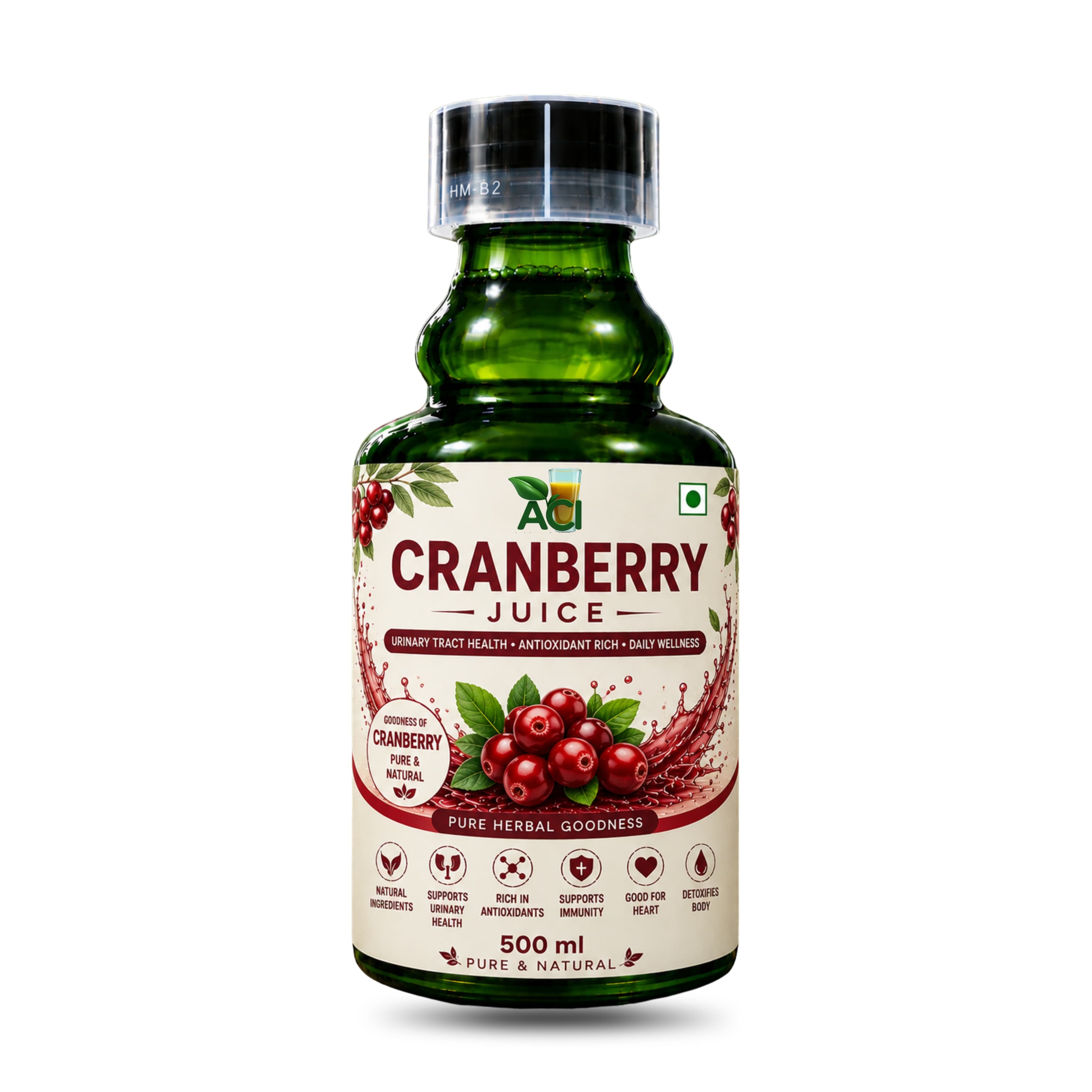 Cranberry Juice - Pure Extract for Urinary Tract Health & Kidney Detox (500ml & 1 L) Aci Agro Solution - Ayurvedic Herbal Medicine