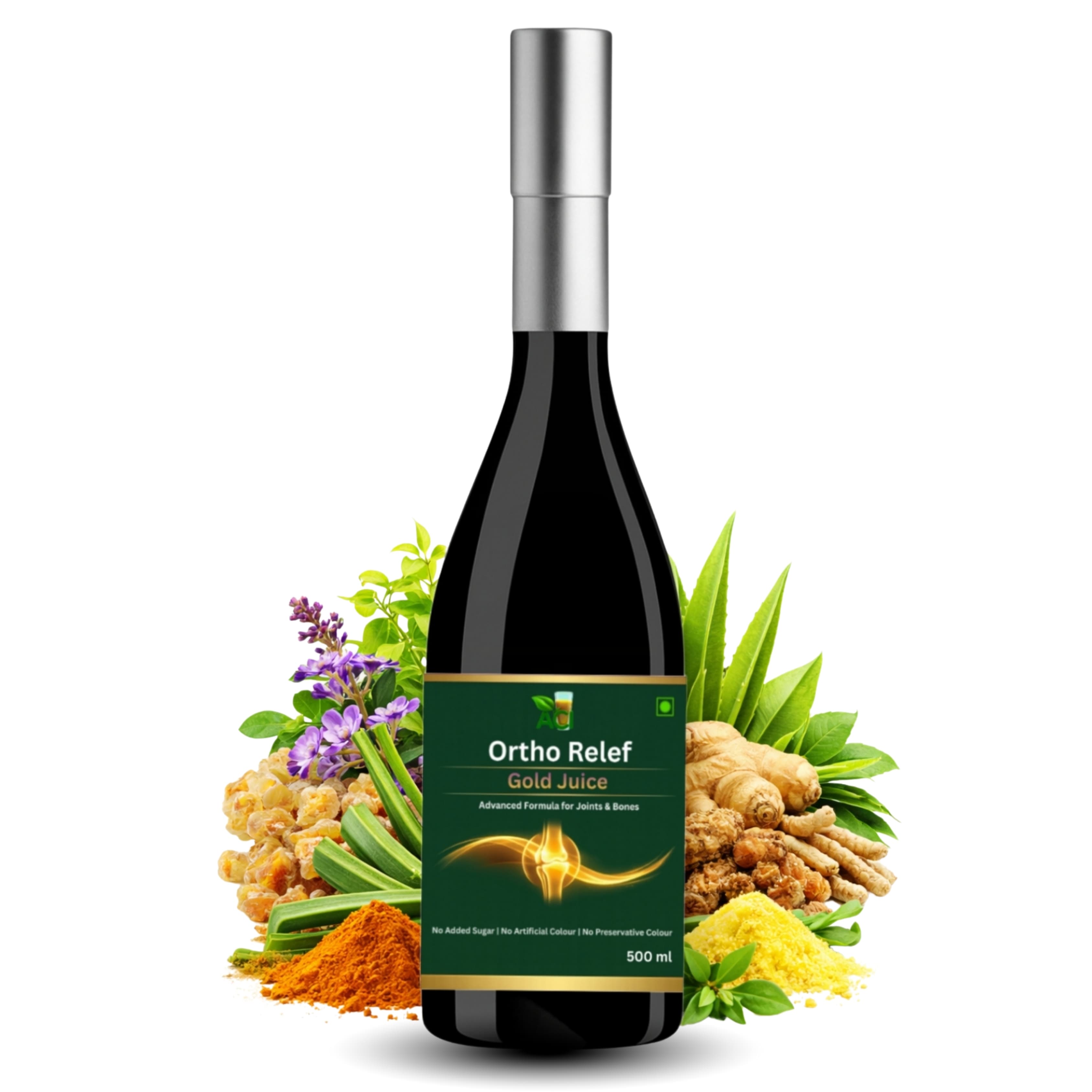 Ortho Relief Gold Juice - Premium Herbal Joint Care & Pain Relief Formula (500ml & 1 L) Aci Agro Solution - Ayurvedic Herbal Medicine