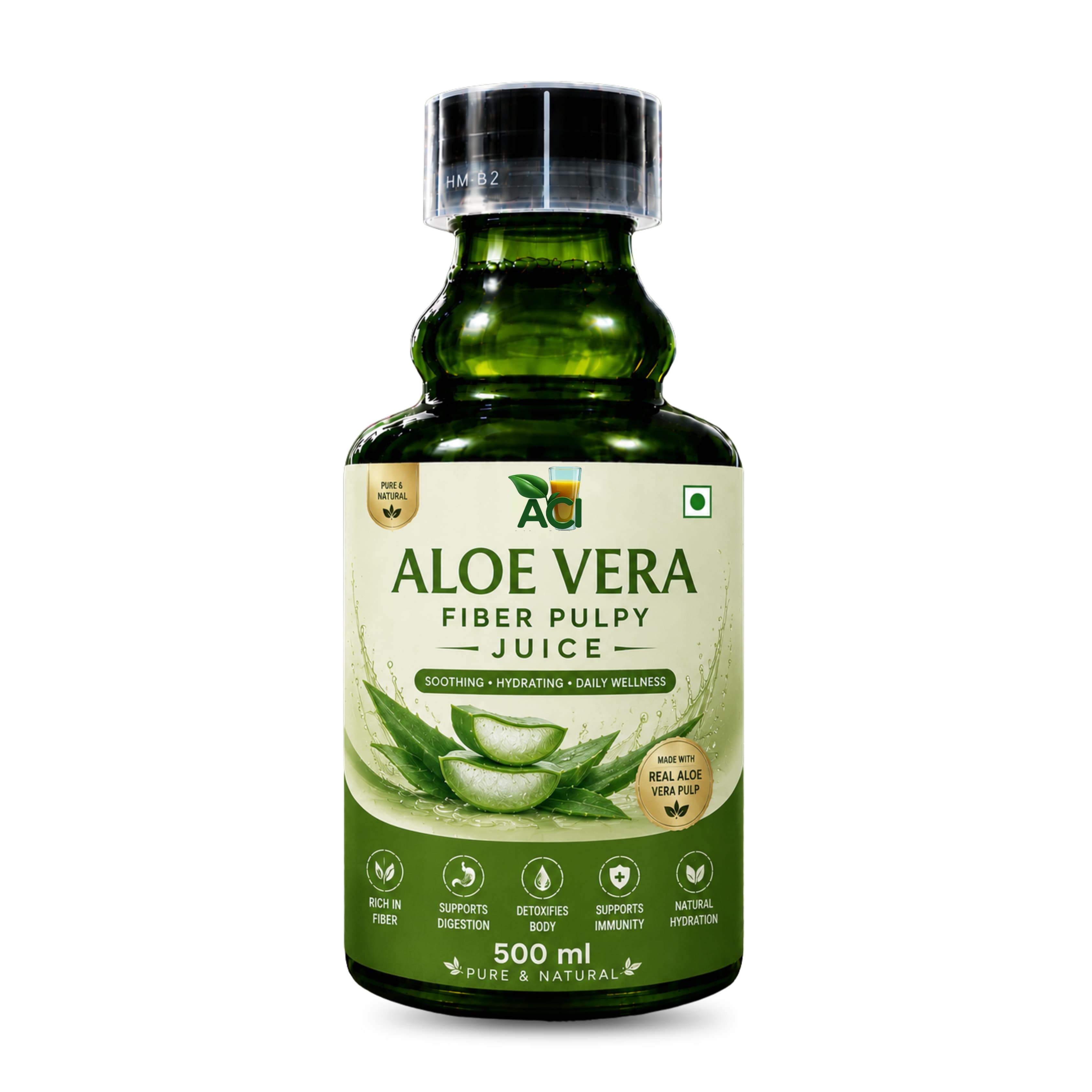 Aloe Vera Fiber Pulpy Juice - Rich Ayurvedic Gel for Gut Health & Digestion (500 ml & 1L) Aci Agro Solution - Ayurvedic Herbal Medicine