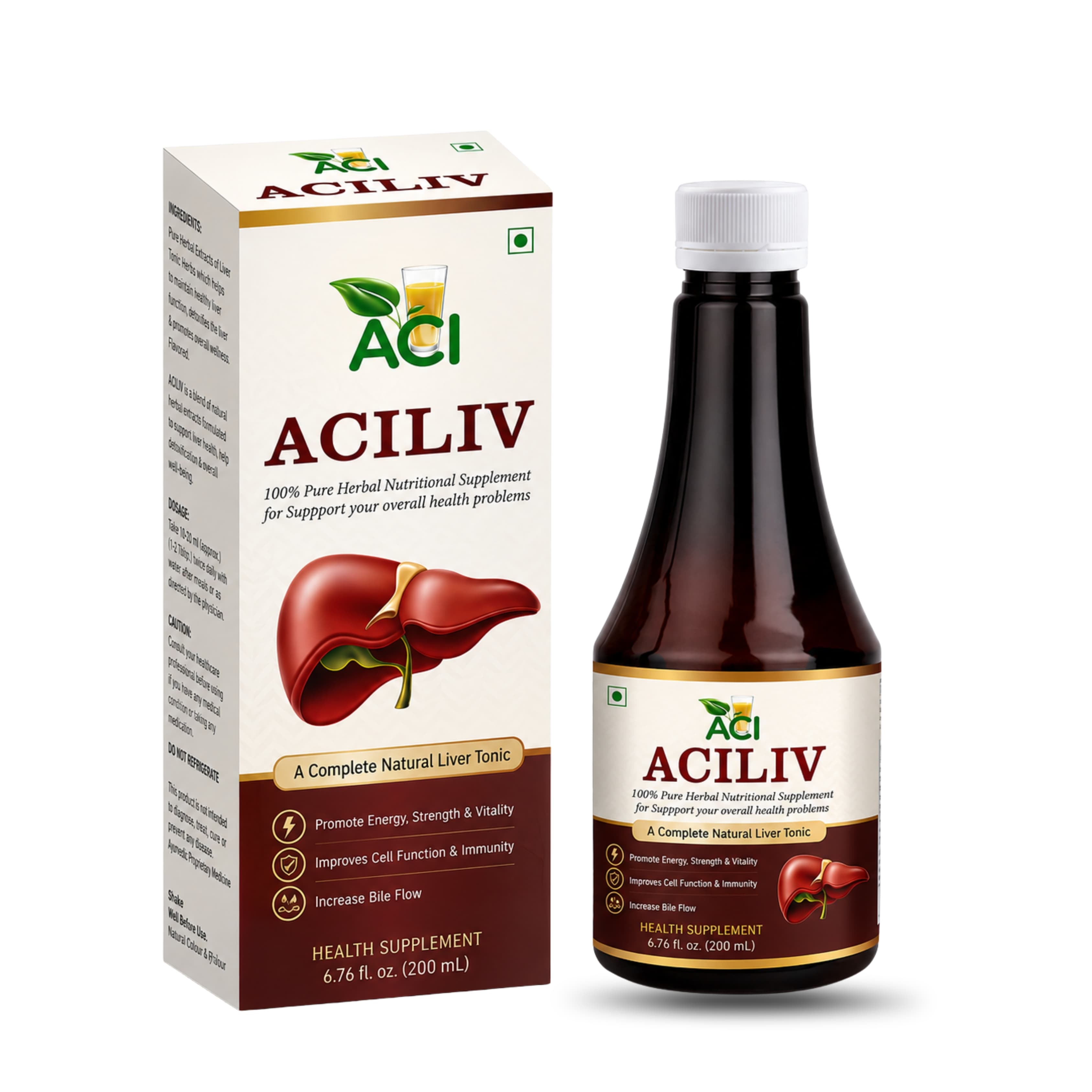 Aciliv Juice - Natural Liver Tonic & Detox Formula (200ml) Aci Agro Solution - Ayurvedic Herbal Medicine