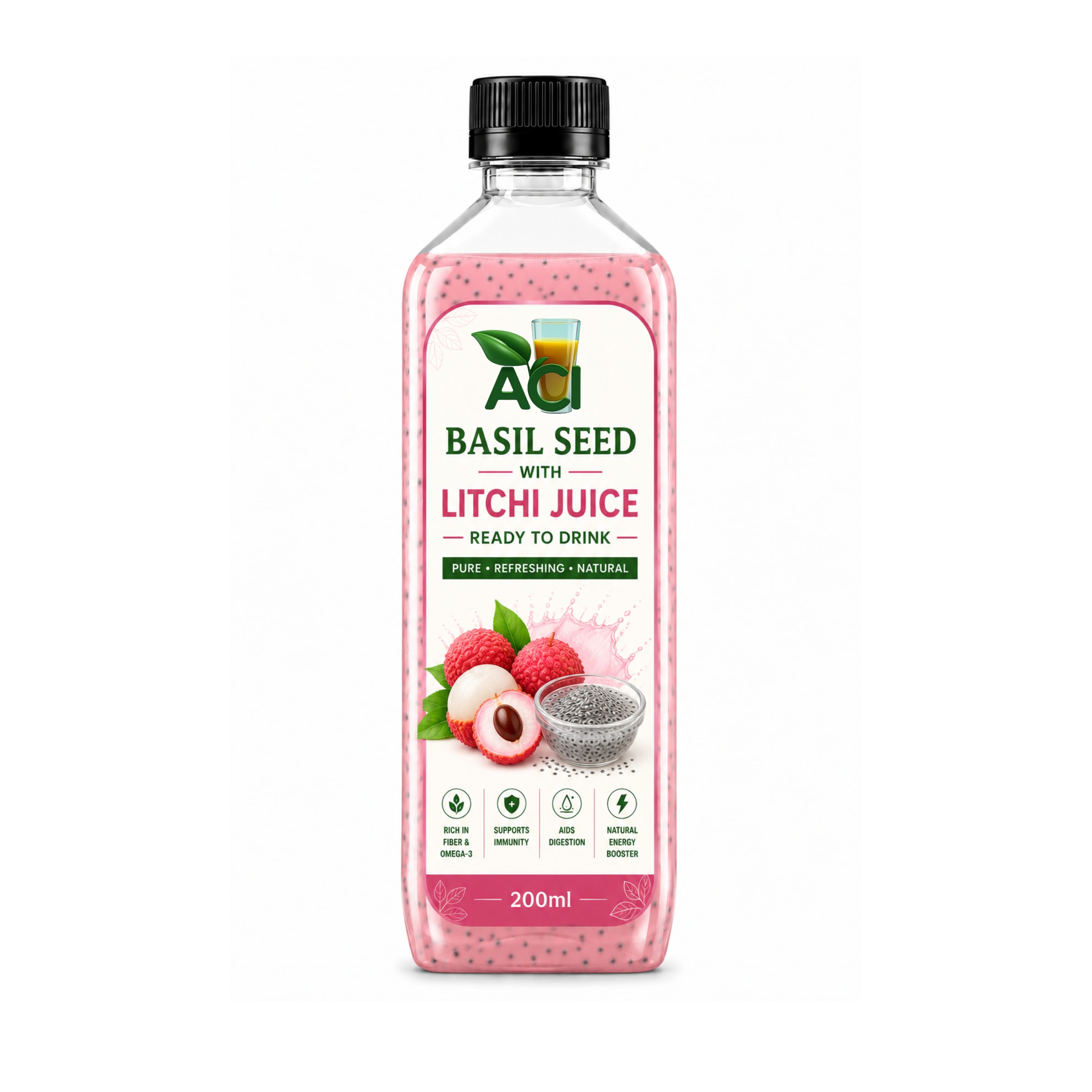 Basil Seed Litchi Juice – Ready to Drink Beverage ACI Agro Solution