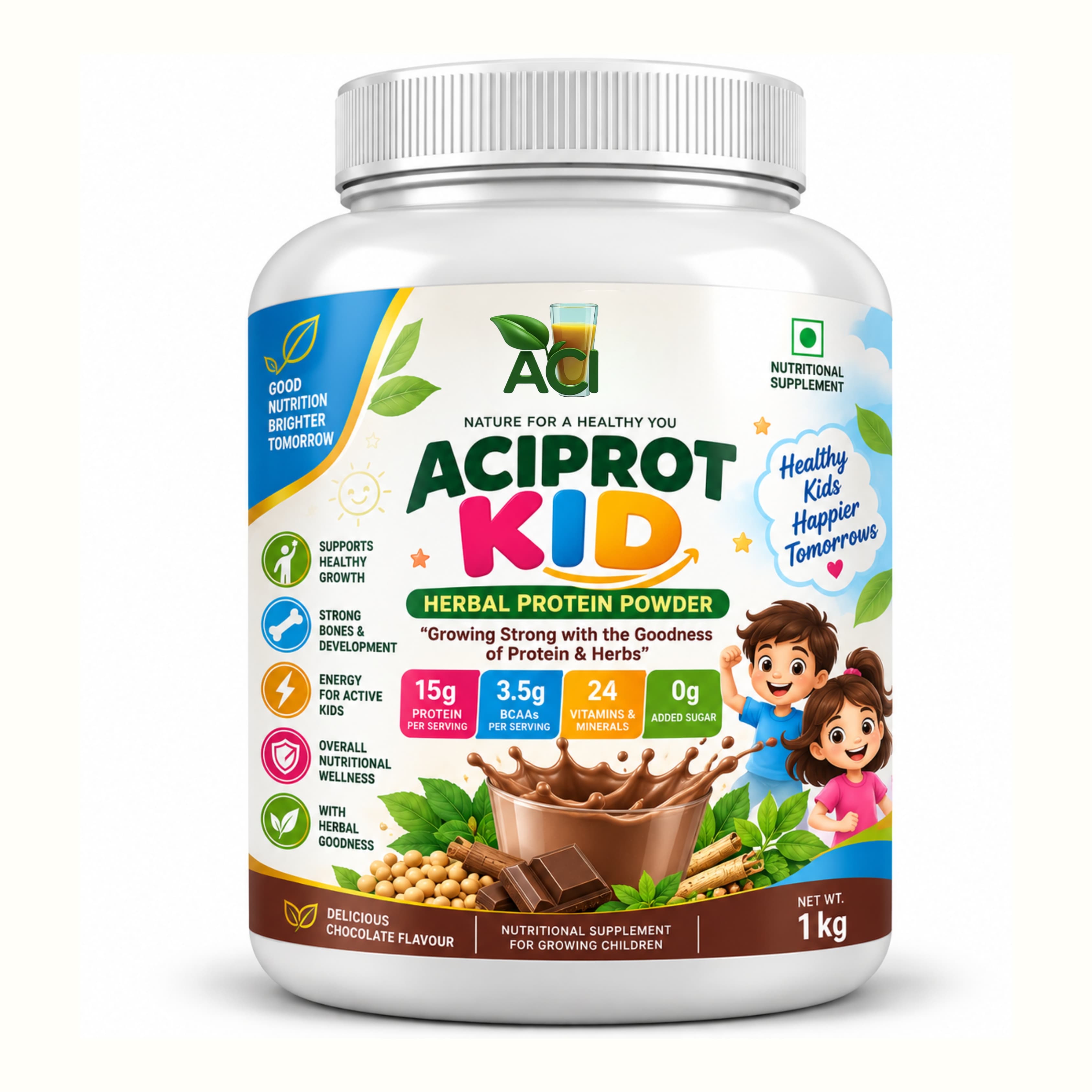 ACIPROT Kid Herbal Protein Powder 500 g – Kids Nutrition Supplement ACI Agro Solution - Ayurvedic Herbal Medicine
