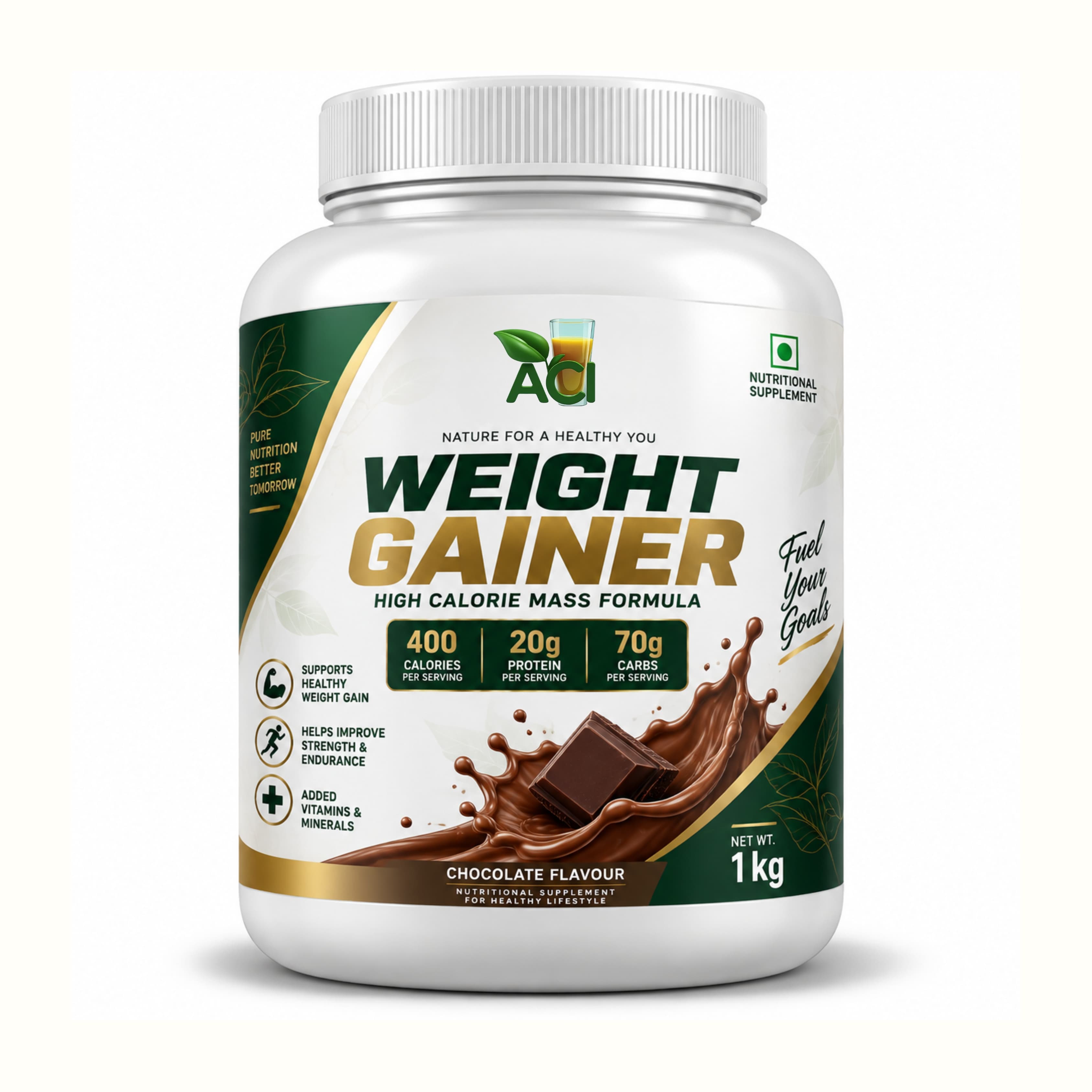 Weight Gainer Protein Powder 1 kg – Weight Gain Nutrition Supplement ACI Agro Solution - Ayurvedic Herbal Medicine