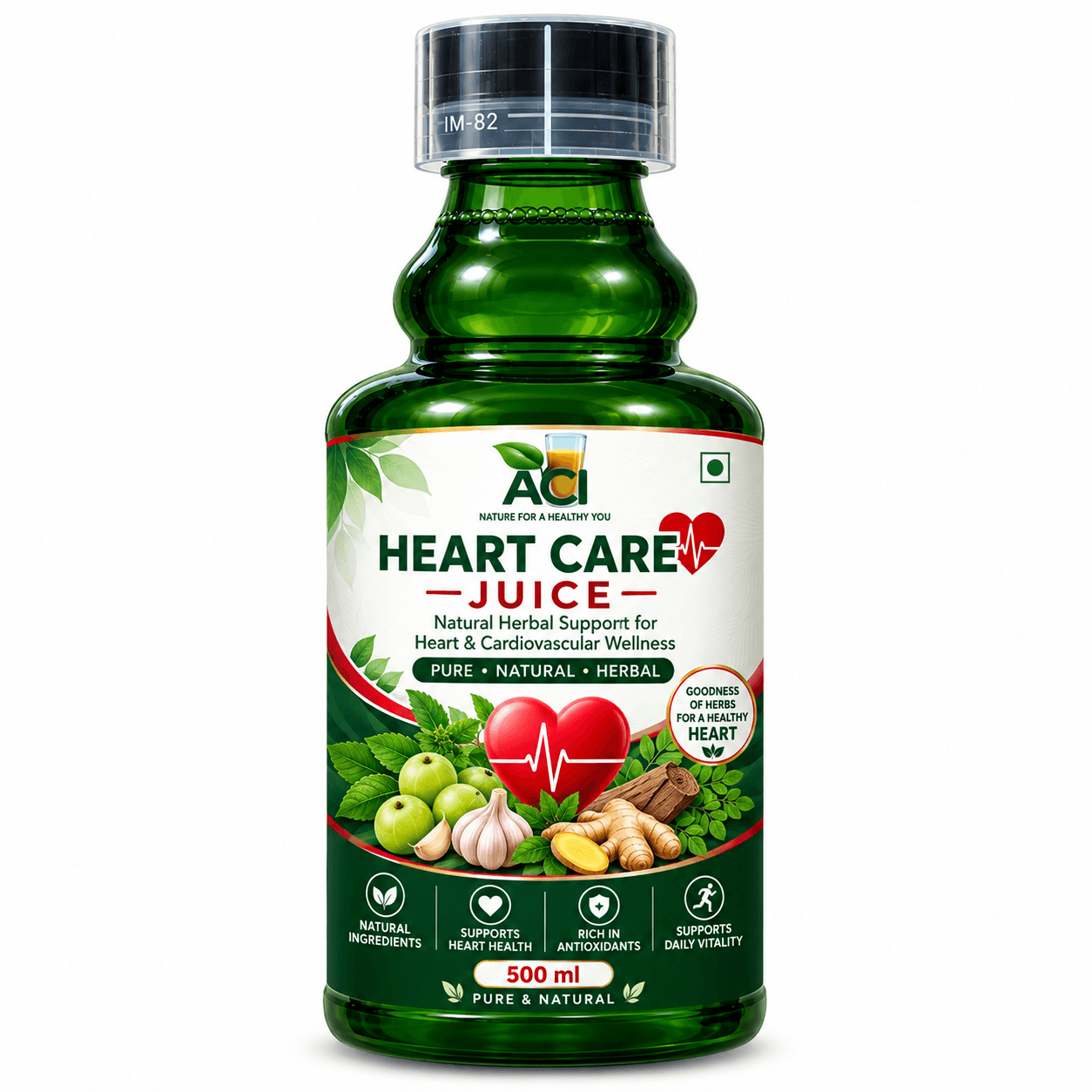 Heart Care Juice - Natural Cardioprotective Tonic for Healthy Blood Circulation (500ml 1 L) Aci Agro Solution - Ayurvedic Herbal Medicine