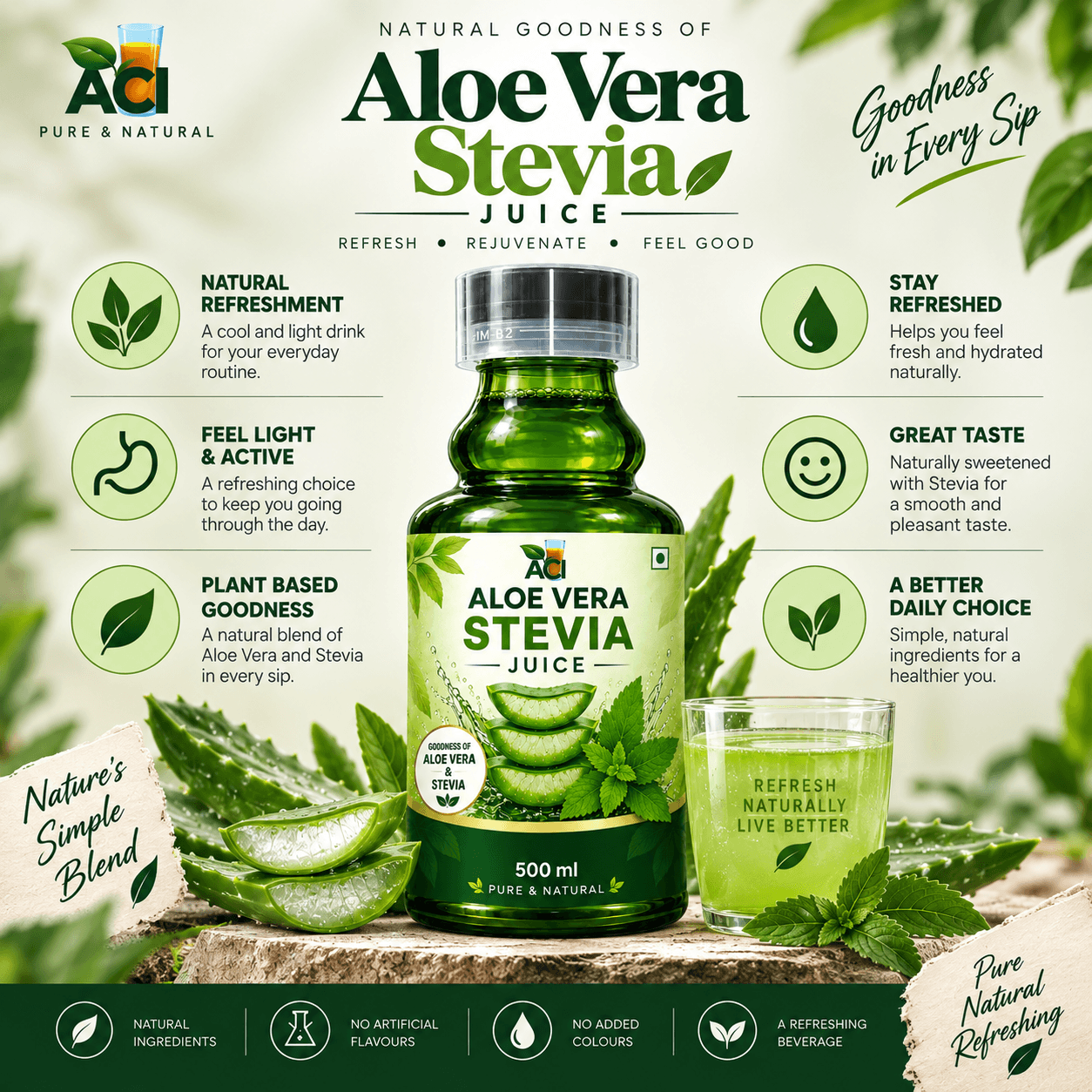 Aloe Vera Stevia Juice – Herbal Juice | ACI Agro Solution thumbnail 3