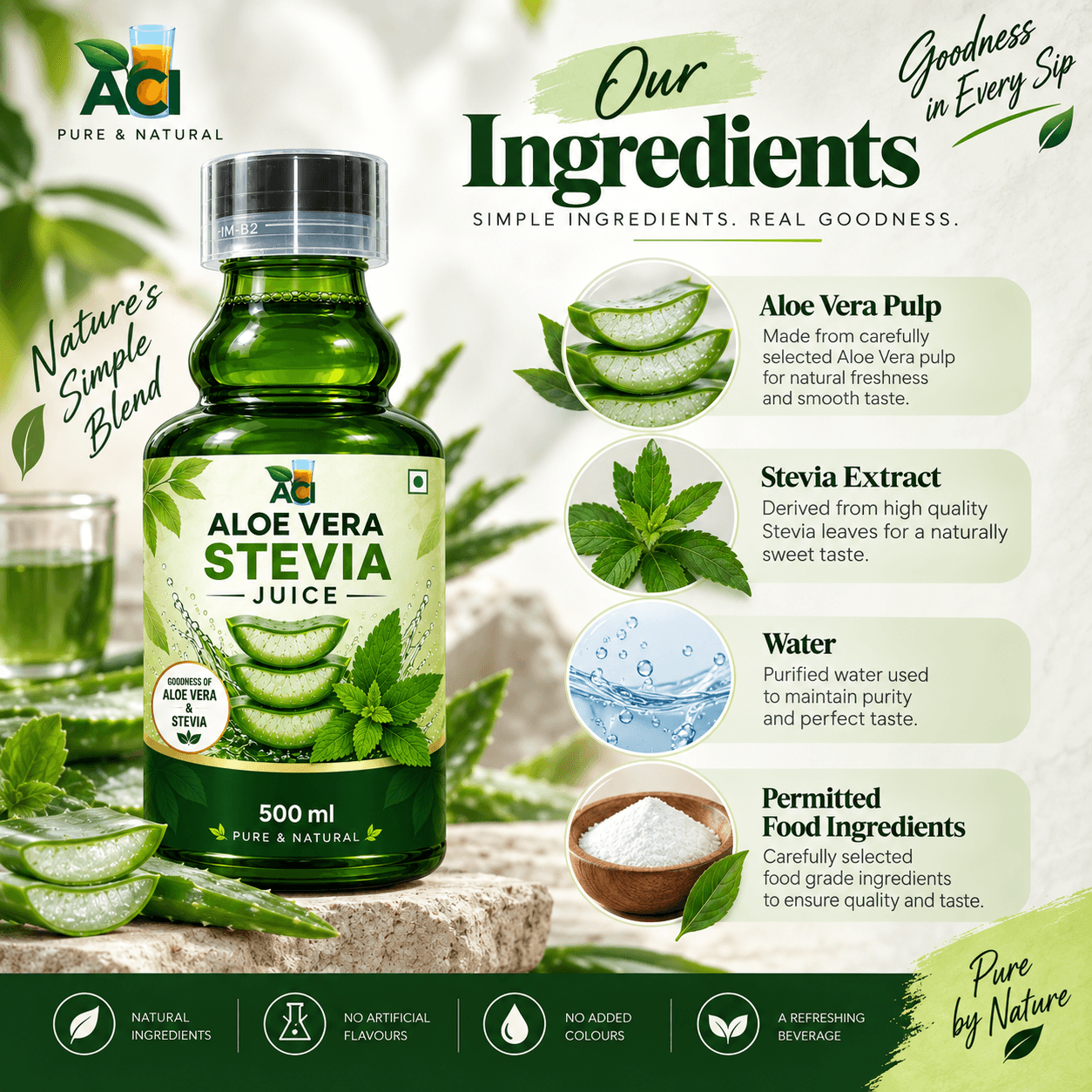 Aloe Vera Stevia Juice – Herbal Juice | ACI Agro Solution thumbnail 2