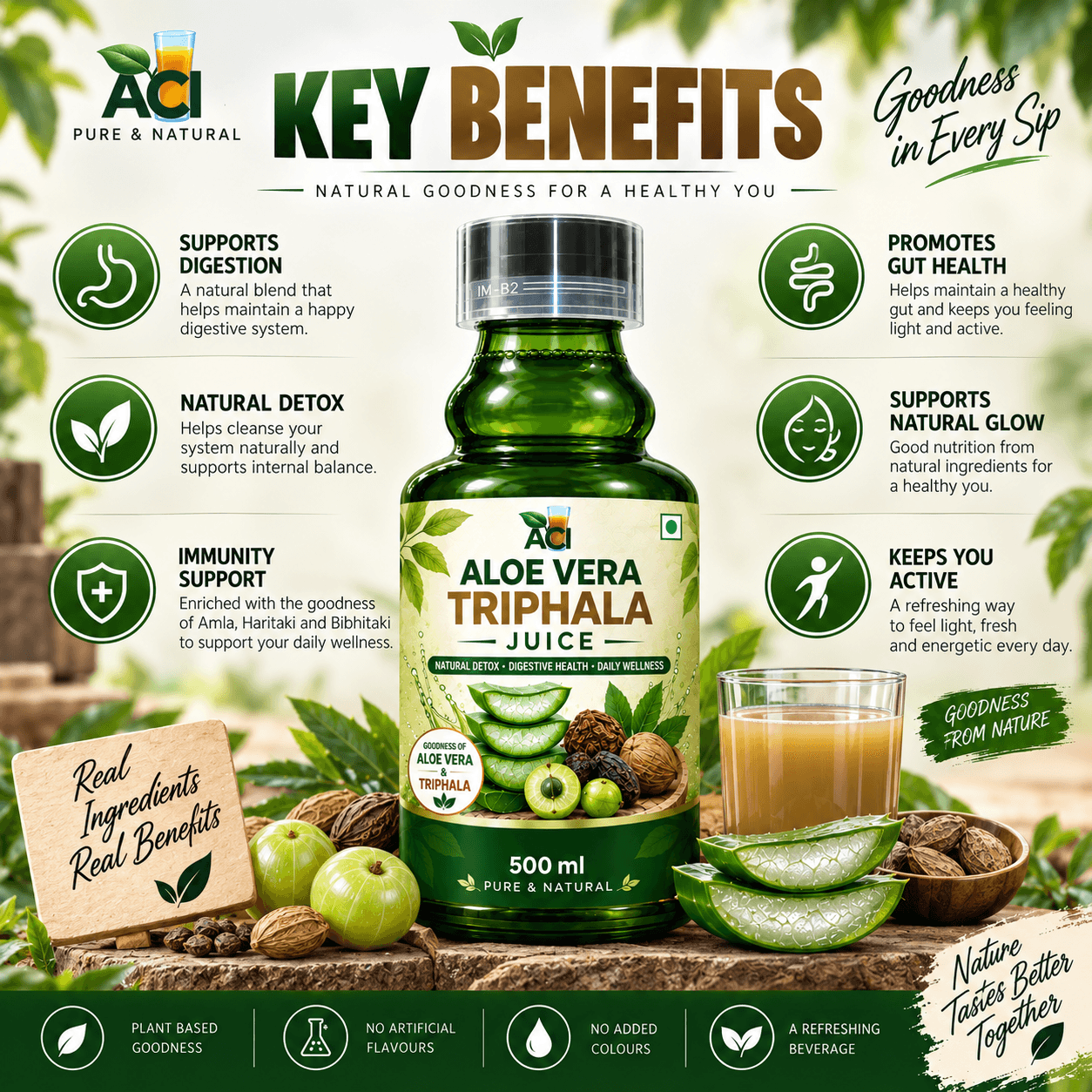 • Aloe Vera Triphala Juice - Complete Digestive Care & Gut Detox (500ml & 1L) Aci Agro Solution thumbnail 2