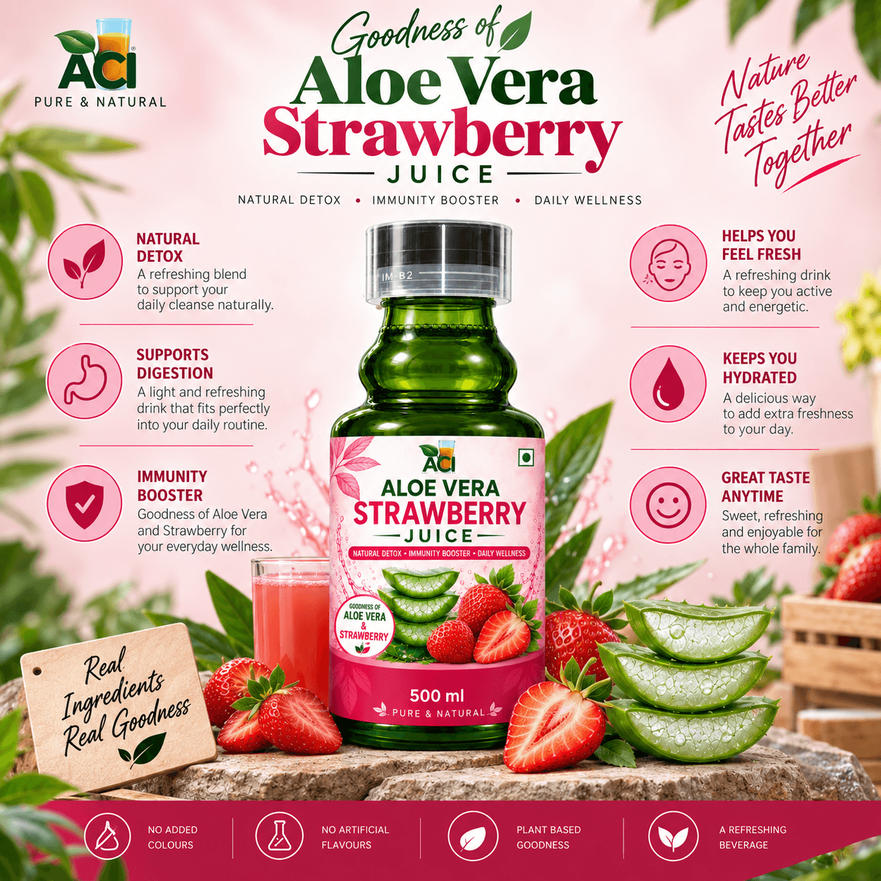 Aloe Vera Guava Juice - Nutritious Daily Health & Immunity Drink (500 ml & 1L) thumbnail 2