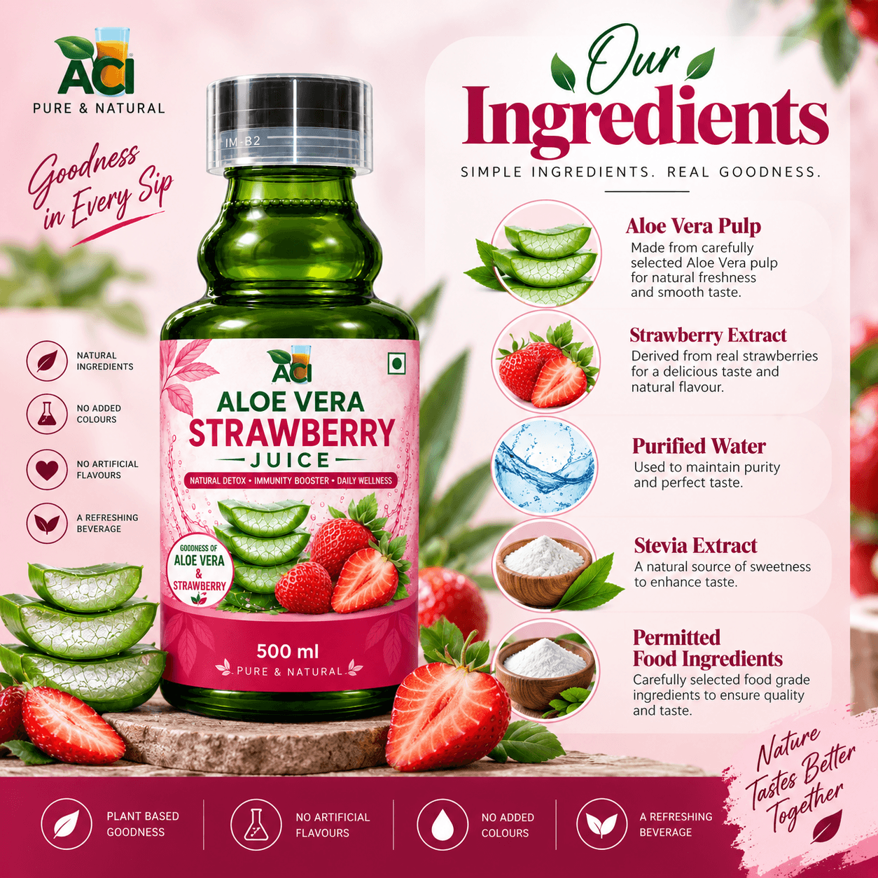 Aloe Vera Guava Juice - Nutritious Daily Health & Immunity Drink (500 ml & 1L) thumbnail 3