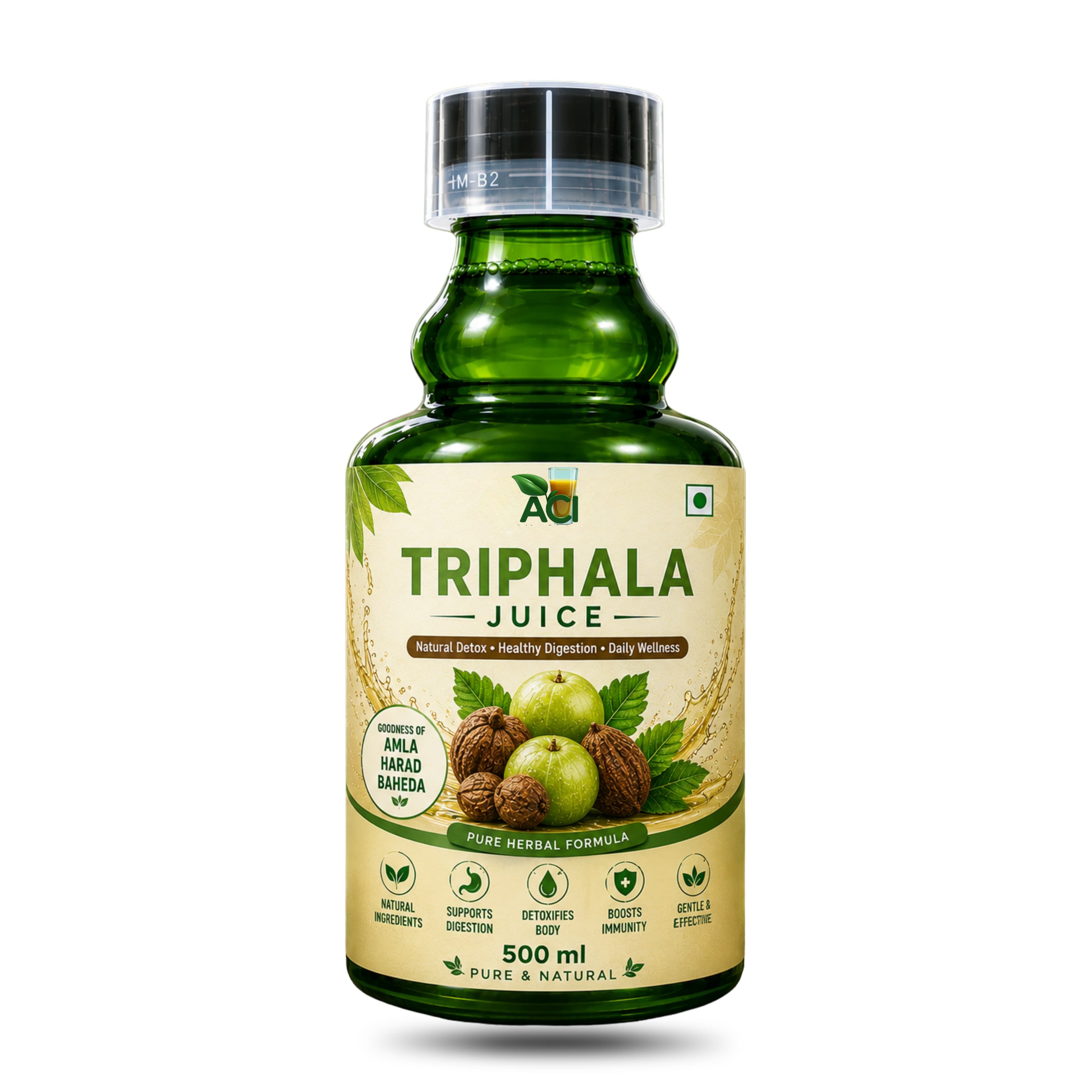 Triphala Juice - Pure Herbal Tonic for Complete Digestion & Gut Detox (500 ml & 1 L) Aci Agro Solution - Ayurvedic Herbal Medicine