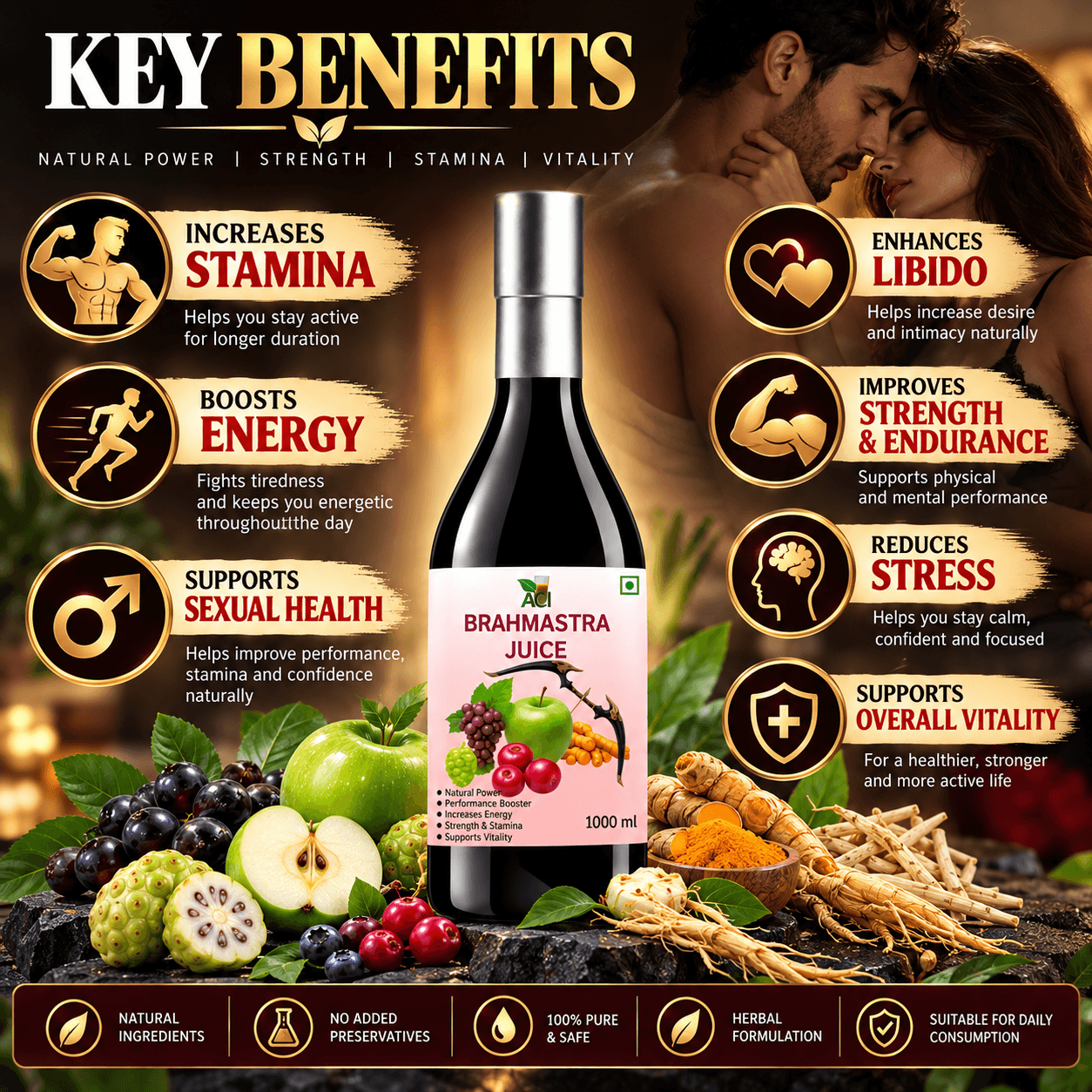 ACI Brahmastra Herbal Juice with Acai Berry, Blueberry, Cranberry & Green Apple – 1000 ml thumbnail 3