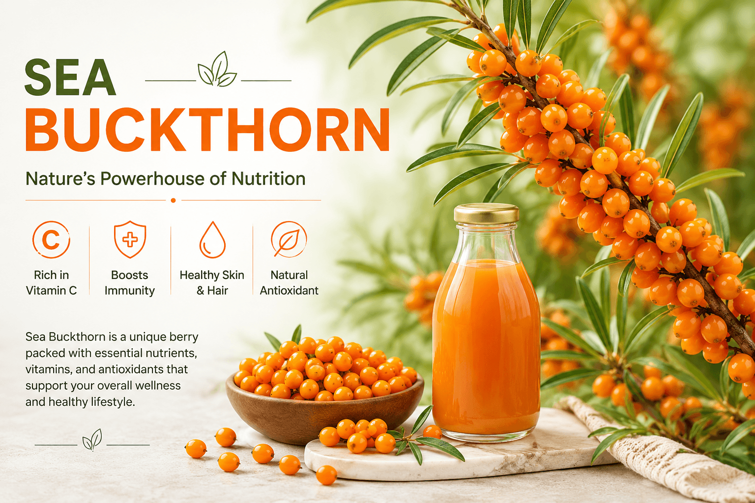 Sea Buckthorn Juice โ Discover the Nutrient-Rich Berry